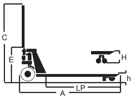 Transpaleta manual de perfil bajo Ayerbe AY 1500 PB